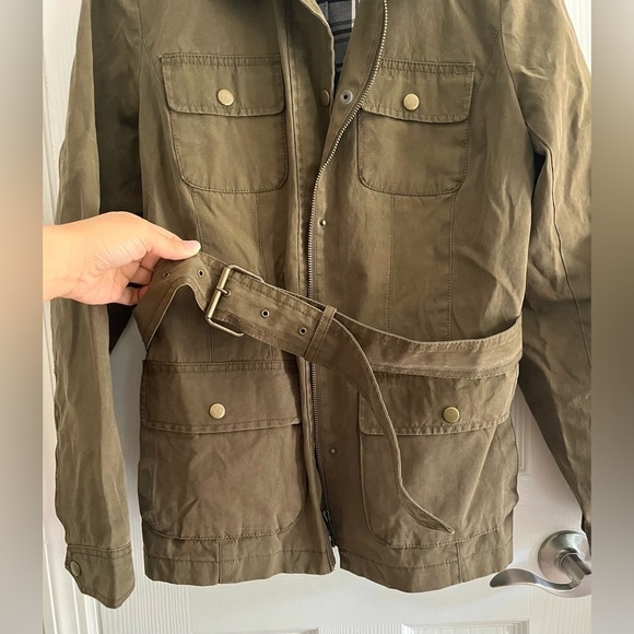 Talbots Olive Green Belted Field Chore Jacket Size Medium - Picture 5 of 6